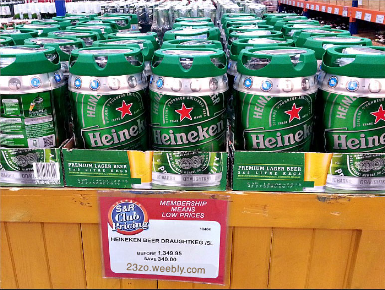 Bom Bia Heineken 5 lít nhập khẩu Hà Lan